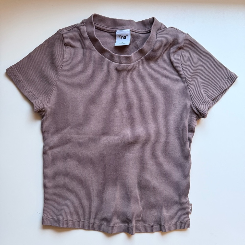 ARITZIA TNA Ribbed Tee Mauve | XS